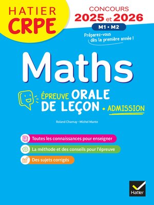 cover image of Mathématiques--CRPE 2025--Epreuve orale d'admission